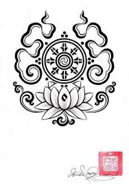 Buddhist Symbols Lotus To The Smoky Mist On Either Side Or The Symbol On The Lotus Buddhist Tattoo Buddhist Symbols Tibetan Tattoo