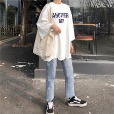 Another Day Oversized Letters Long Cotton T Shirt Casual Tshirt Outfit Oversized Shirt Outfit Oversized Outfit