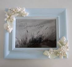 A wide variety of 5x7 picture frames options are available to you, such as material, print method, and metal type. Beach Decor Shell Frame Nautical Decor Seashell Frame In Light Blue 5x7 Cerceveler Sanat Resim