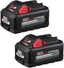 M18 18V Lithium-Ion High Output 6.0Ah Battery Pack (2-Pack) 48-11-1862 Milwaukee Tool