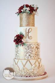 The Chic Technique Red White And Gold 4 Tiered Wedding Cake Gold Wedding Cake Wedding Cake Toppers Diy Wedding Cake