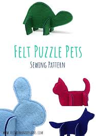 3d Felt Puzzle Animals Pets Set Felt With Love Designs In 2020 Felt Toys Animal Sewing Patterns Felt Animal Patterns