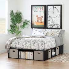 Choose your mattress size (twin, full, queen, king or california king) or order a custom size bed frame. Flexible Contemporary Full Size Storage Bed W 4 Baskets Overstock 13050599