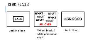 In the modern age, rebuses are typically used as challenging riddles or puzzles. Photosynthesis Rebus Puzzles Jack In A Box What S Black White And Red All Over Robin Hood Ppt Download