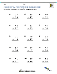Double digit subtraction regrouping worksheet author: 2 Digit Subtraction With Regrouping Worksheets