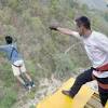 Skyjump is a controlled descent, similar to a vertical zip line. 1