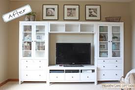 Ikea Hemnes Entertainment Center Ooohh Love This Easy To Add Crown Moulding To This And Turn Ikea Hemnes Living Room Ikea Entertainment Center Home Decor