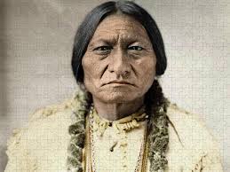 Sitting Bull, Native North American Chief Jigsaw Puzzle by David Frances  Barry