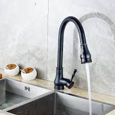 Oil rubbed bronze kitchen sink faucet single handle pull down sprayer mixer tap 7 reviews cod. Single Handle Deck Mount Swivel Spout Pull Out Kitchen Sink Oil Rubbed Bronze