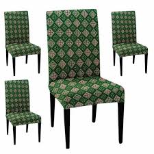Hotkei Pack Of 4 Green Geometric Print