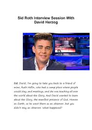 Sid Roth Interview Session With David Herzog By Sidroth Issuu
