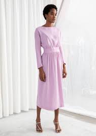Long Sleeve Satin Midi Dress Pink Midi Dresses Other Stories Satin Midi Dress Long Sleeve Dress Weekend Dresses