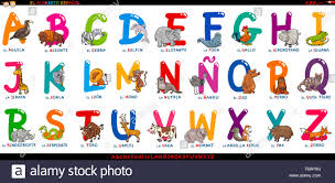 The spanish language academy no longer considers the ch, ll or rr to be separate letters in dictionaries, but they are still . Bildung Tiere Buchstaben Alphabet Cartoon Typ Modell Bauen Bildung Stockfotografie Alamy