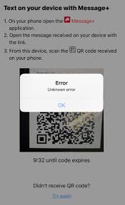 Am unable to scan the qr code provided by verizon to the tablet. Message Iphone Connection Unknown Error Verizon Community