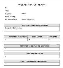 Simple Weekly Status Report Example Project Status Report Report Template Report Card Template