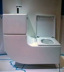 sleek sink/toilet combo is an all in