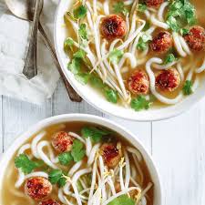 Hearty Soup With Quinoa And Pork Meatballs Ricardo Recipe Hearty Soups Pork Meatballs Quinoa Soup