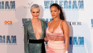 Inside cara delevingne's fantastical l.a. Rihanna Cara Delevingne Wear Sexy Plunging Gowns At Valerian Paris Premiere