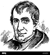 President harrison Banque d'images noir et blanc