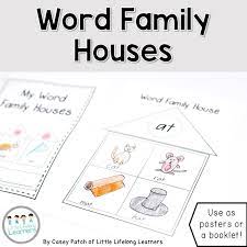 Printable Word Family House Booklet And Or Posters Qld Font Display These In Your Classroom O Word Families Word Family Worksheets Un Word Family Worksheets