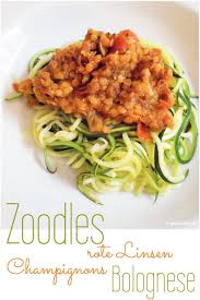 Zoodles Mit Rote Linsen Champignons Bolo Zucchini Schnell Low Carb Geniesserle Spiralgemuse Rezepte Rote Linsen Bolognese Zoodles Rezept