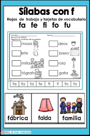 Silabas Con La Letra F Fa Fe Fi Fo Fu Hojas De Trabajo Bilingual Classroom Spanish Lessons Spanish Reading