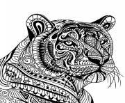 Tiger in a jungle coloring page from tigers category. Adults Coloring Pages To Print Adults Printable
