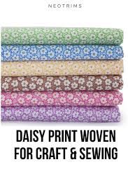 Floral pattern wove in material. Floral Print Fabricdecorative Daisy Flowers Chintz Feel Value Etsy Floral Print Fabric Printing On Fabric Budget Fabric