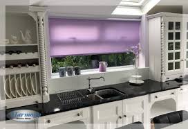 lilac roller blind in a stunning kitchen