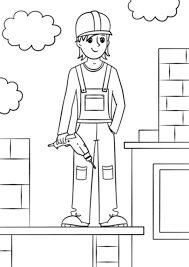 This collection includes 6 different construction workers. Coloring Pages Construction Worker Coloring Pages