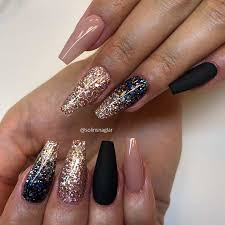 We did not find results for: Matte Black Coffin Nails With Gold Glitter Matte