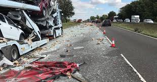 The a1 northbound between the a6001 biggleswade north and the junction with the a603. Car Transporter And Goods Lorry Crash Causes Huge Delays For Motorists On A1 Cambridgeshire Live