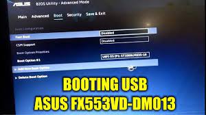 Setting Bios Booting Flashdisk Asus Fx553vd Dm013 Gaming Laptop Youtube