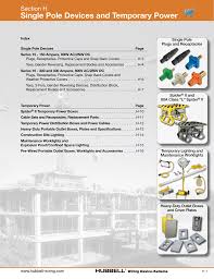 Single Pole Devices And Temporary Power Section H Single