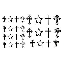 This cute small crown tattoo on the finger symbolizes 'winning streak'. Oottati Small Cute Temporary Tattoo Cross 2 Sheets Buy Online In Andorra At Andorra Desertcart Com Productid 71728874