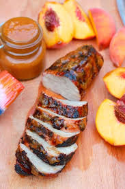Grilled Pork Tenderloin With Peach Bbq Sauce Destination Delish Recipe Peach Bbq Sauce Stuffed Pork Tenderloin Grilled Pork Tenderloin