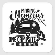 Cute Camping Word Art Square Sticker Zazzle Com In 2021 Camping Signs Diy Camping Decor Diy Camping