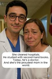 ❤️ Today, my son became a doctor. For years, I cleaned hospitals so I could  buy him his books. I never had the chance to go to school, but he made it.