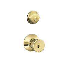 Maybe you would like to learn more about one of these? Exterior Entry Door Knob Single Cylinder Deadbolt Lock Combo Set Brass Hardware Entry Door Lock Sets Home Garden