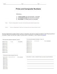 Classifying prime and composite numbers. Prime And Composite Number Worksheet Pub