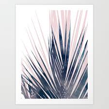 Bedroom decor wall art beach theme canvas art wall decor 3 pieces framed wall art blue nautical lighthouse pink flowers prints art modern home decor wall decorations for bathroom kitchen size 12x16x3. Contemporary Palm Leaf In Navy Blue And Blush Pink Art Print By Mininst Society6