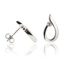 0,66 zoll oder 1,7 cm pro ohrring Ohrstecker 925 Sterling Silber Tropfen Mit Zirkonia