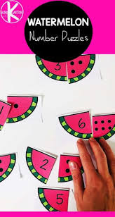 Help your preschooler with social awareness. Free Watermelon Number Puzzles Printable Activity For Summer