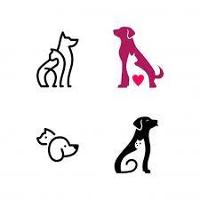 Dog Cat Pet Negative Space Line Logo Icon Dog Logo Design Pet Logo Design Cat And Dog Tattoo