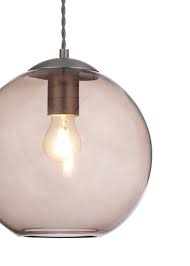 Elena Smoked Glass Pendant Light H150 25cm X W25cm Grey Pendant Light Glass Pendant Light Glass Ball Pendant Lighting