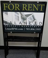 We Made These Yard Signs For Balanced Property Management Knox Signs Graphics 5612 D Sw Topeka Blvd Topeka K Monument Signs Custom Wraps Banner Stands
