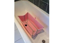 The unique foldable design makes it easy to fold flat for storage or travel. Stokke Flexi Bath Foldable Baby Travel Bathtub Pink 41 99 Picclick