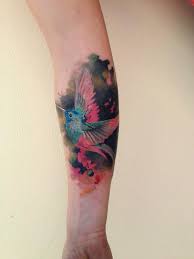 Forearm Bird And Flower Tattoo Bird Watercolor Tattoo By Ondrash Design Of Tattoosdesign Of Tattoos Tatowierungen Farbentattoo Kleine Tattoos Frauen