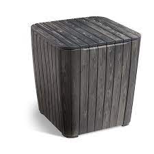 This sophisticated small table has a removable top for extra storage and is lightweight, making it perfect for those days where you just want to chase. Keter Luzon Rezolith Side Table Graphite On Walmart Accuweather Shop
