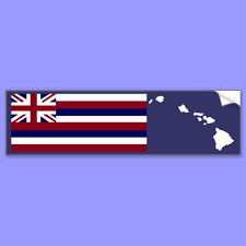 Hawaiian Flag N Islands Bumper Sticker Hawaiian Flag Bumper Stickers Flag